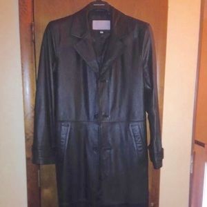 Wilsons men's full length leather trench coat